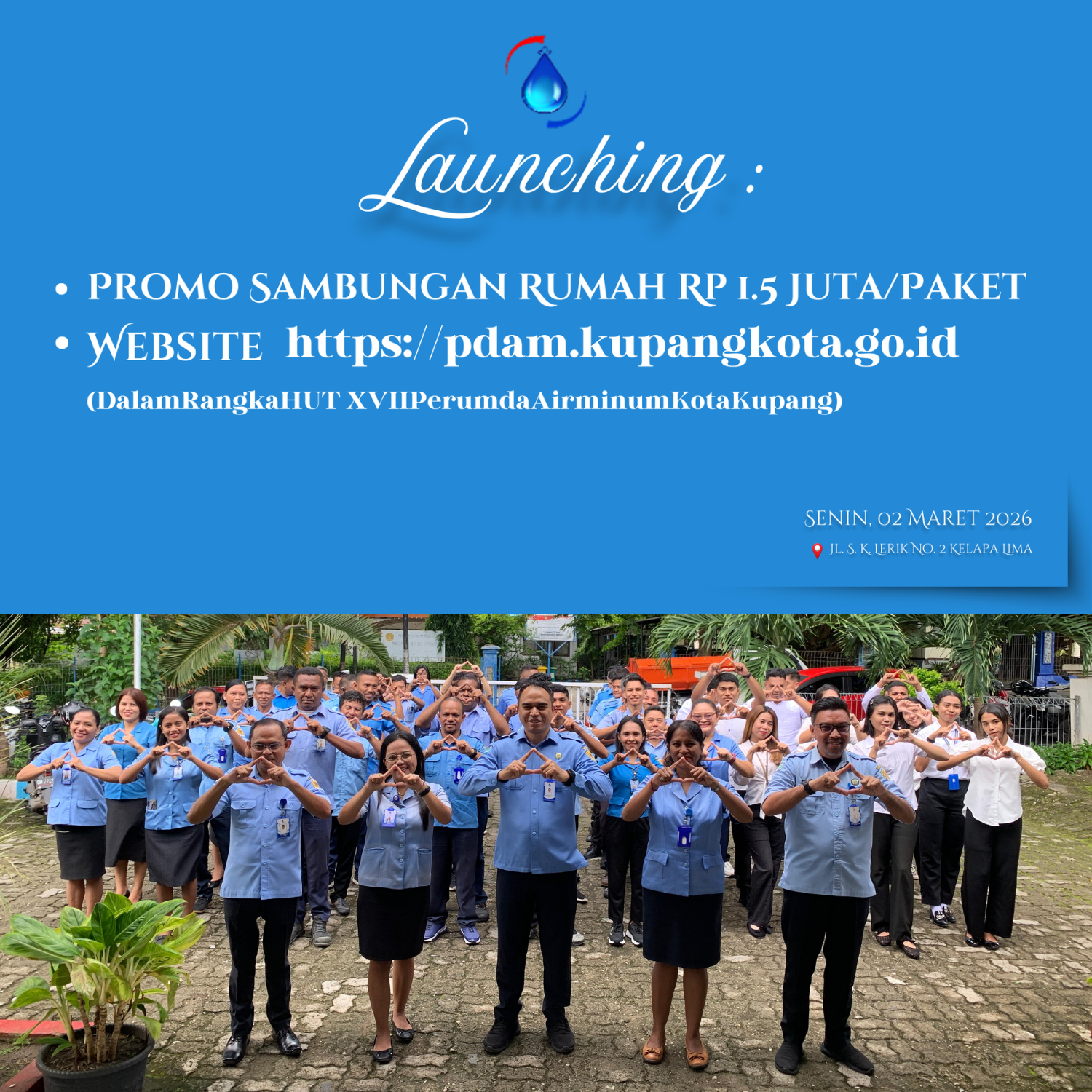 Sambut HUT, PERUMDAM Kota Kupang Luncurkan Website Resmi Dan Promo Sambungan Baru