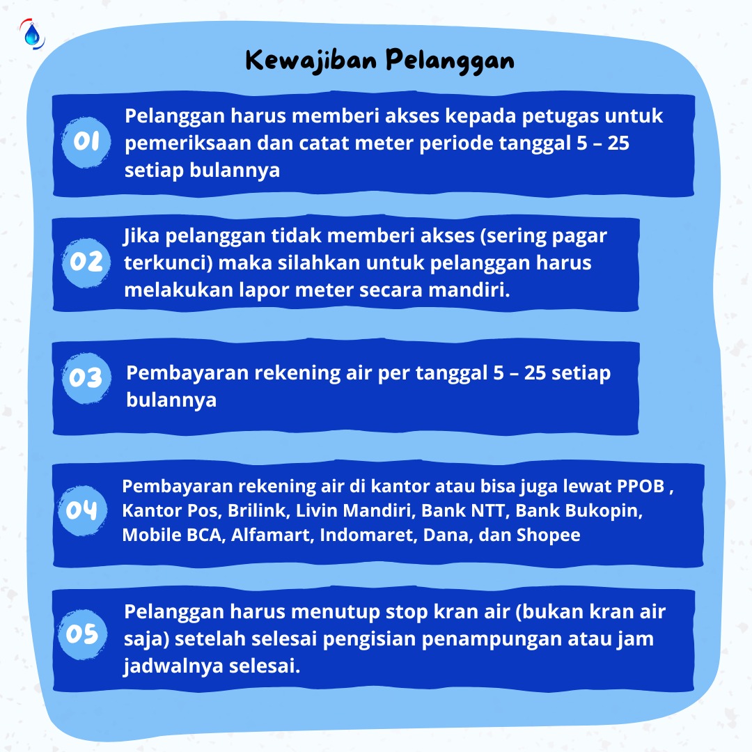 Kewajiban Pelanggan Perumda AM Kota Kupang